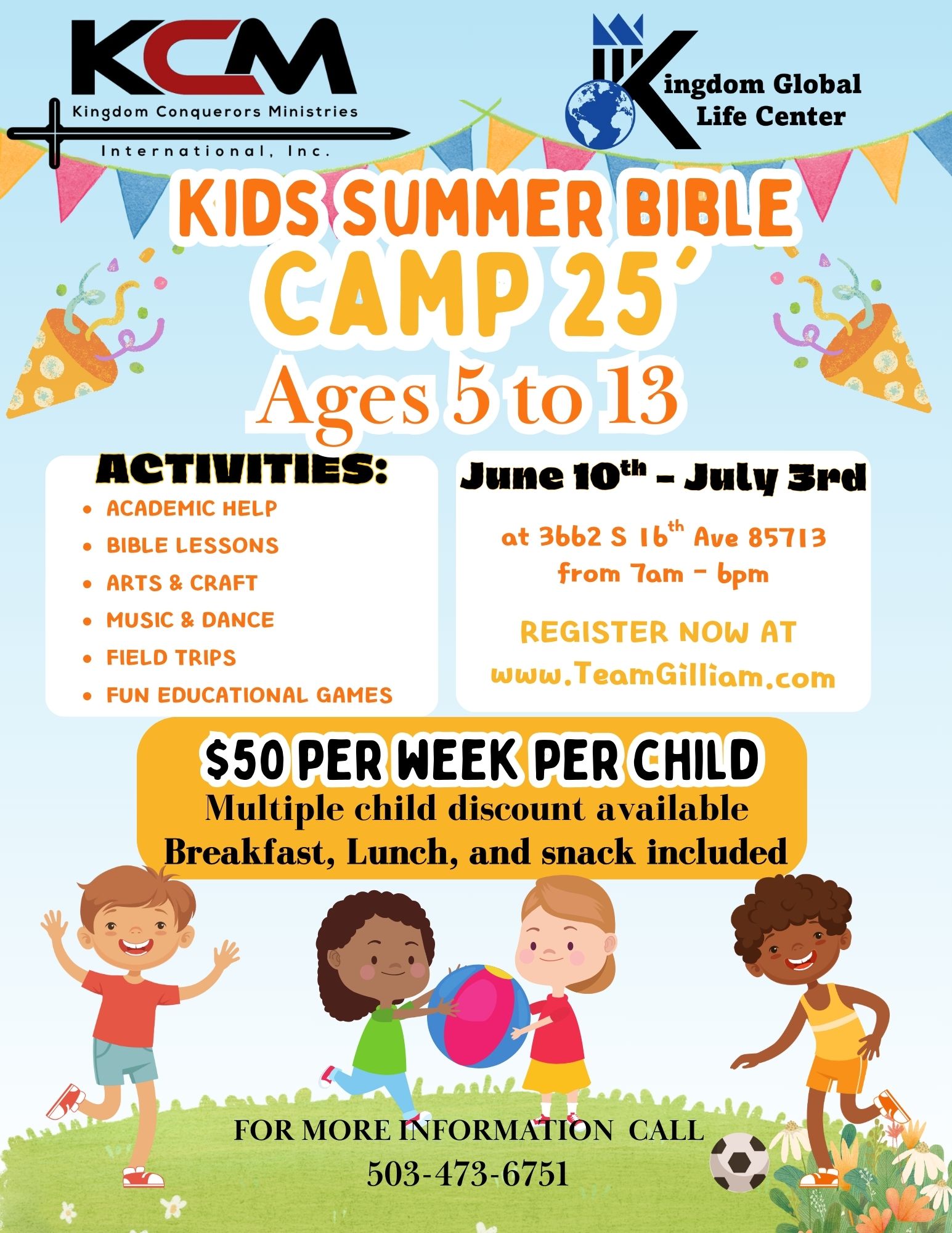 Kids Bible Camp Flyer